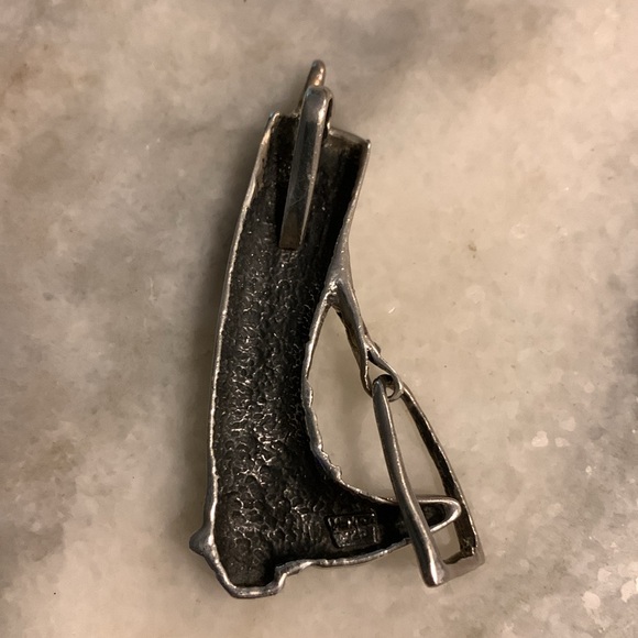 Kelly Herd Large Pendant English Boot and Stirrup Pendant 925 Silver - Picture 3 of 4